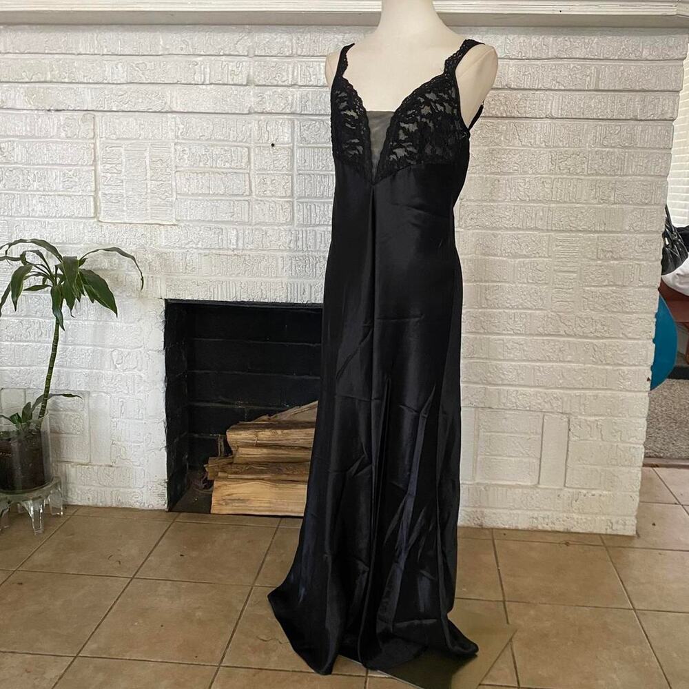 Vintage 90s victorias secret black slip dress